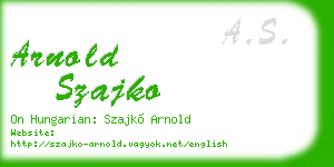 arnold szajko business card